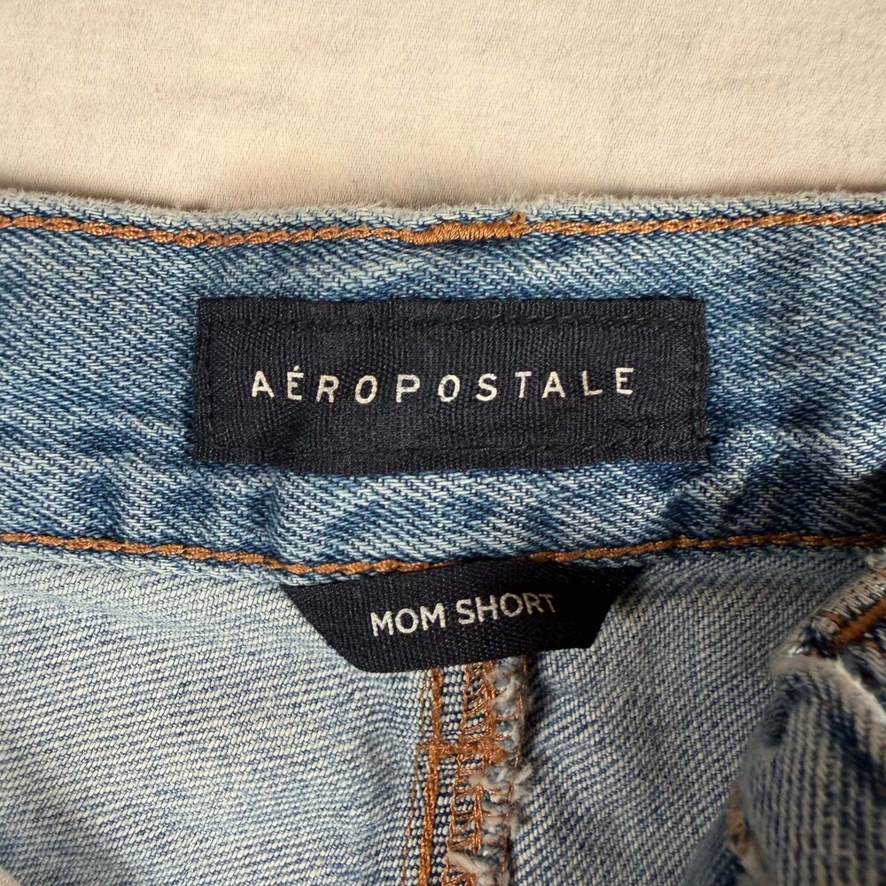 Aeropostale High-Rise Distressed Light Wash Denim Shorts - Size 2 - Picture 3 of 4